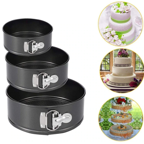 3 Non-Stick Pan Cake Mould Carbon Steel Round Pan variant image 3