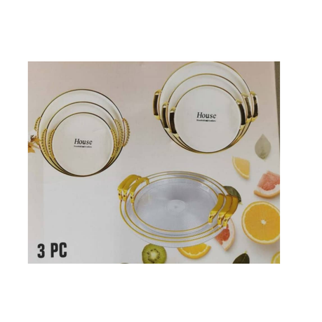 3 Piece Round Modern Multipurpose Fruit Tray Set variant image 2