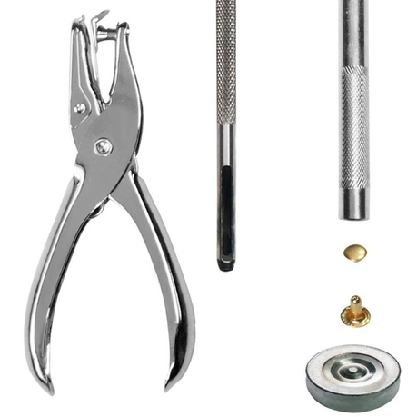 360 Piece Leather Rivets Double Cap Rivet Tubular Metal Studs With 4 Tools variant image 3