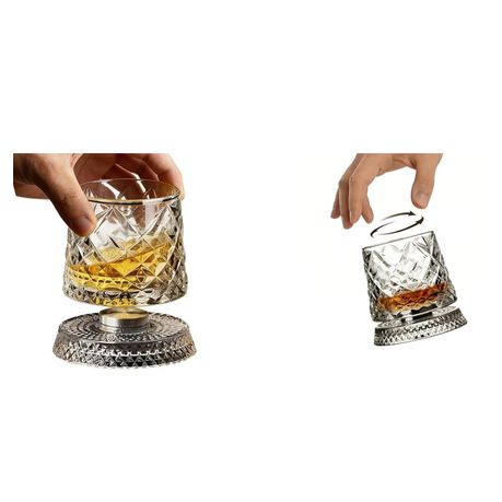 360 Rotating Spinning Premium Crystal Glass with LED Light - SL32836 variant image 2