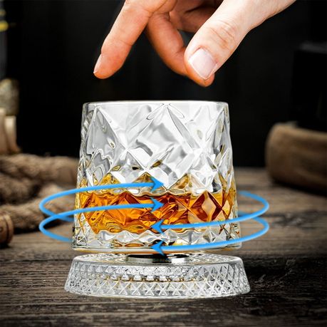 360 Rotating Spinning Premium Crystal Glass with LED Light - SL32836 variant image 5