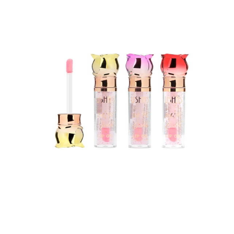 3x Lip Gloss Lilac Flower lid design variant image 3
