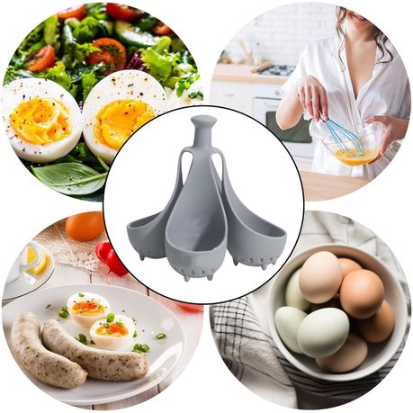 4 Heads Silicone Egg Boiler - Grey variant image 4