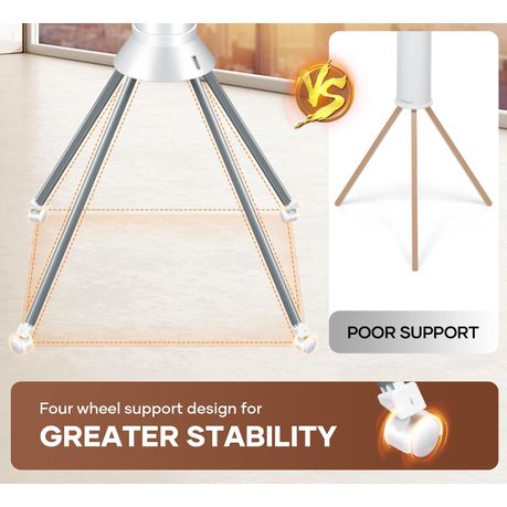4-Legged Foldable Cloth Drying Rack with Wheels - Heavy-Duty Laundry Rack variant image 5