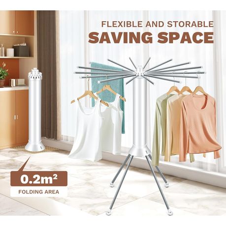 4-Legged Foldable Cloth Drying Rack with Wheels - Heavy-Duty Laundry Rack variant image 6
