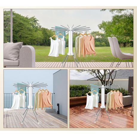 4-Legged Foldable Cloth Drying Rack with Wheels - Heavy-Duty Laundry Rack variant image 9
