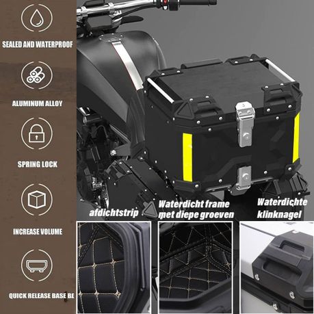 45L Al Motorcycle Top Box Tail Case Rider's Armor of Access Storage variant image 4