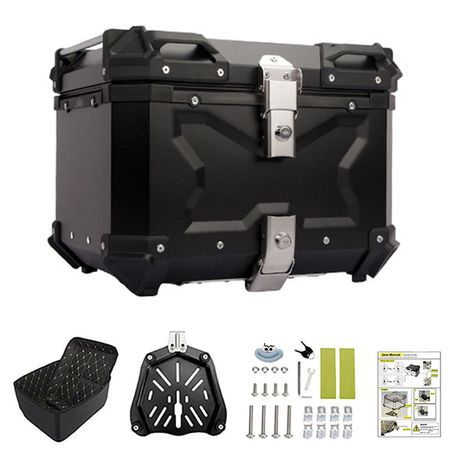 45L Aluminum Motorcycle Top Box Tail Case,with Quick Release Base Plate Set variant image 1