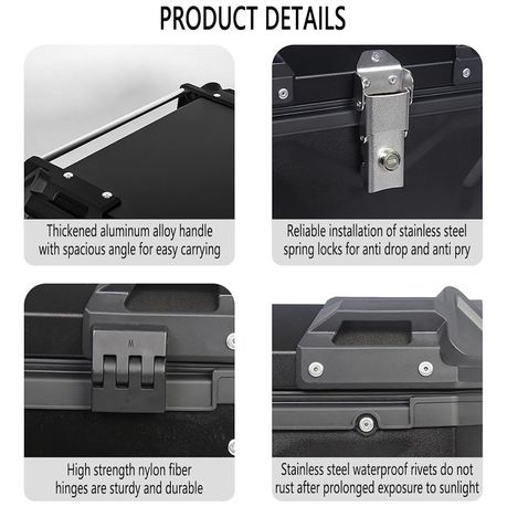 45L Aluminum Motorcycle Top Box Tail Case,with Quick Release Base Plate Set variant image 10