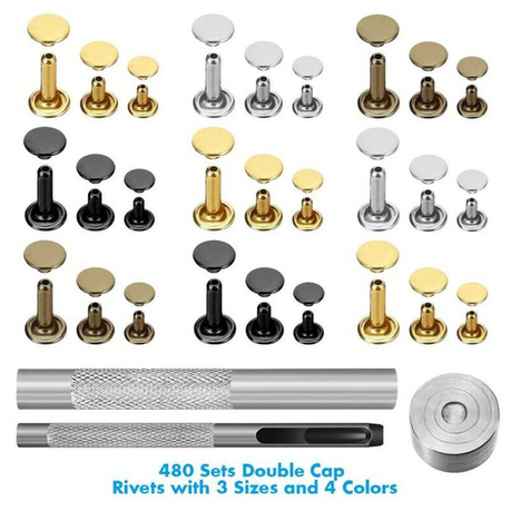 480 Piece Leather Rivets Double Cap Rivet variant image 2