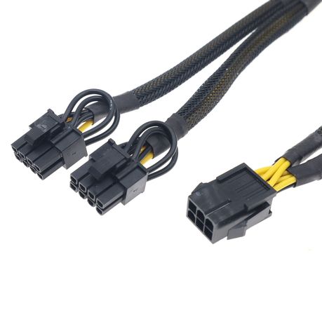 6-pin Female to Dual 2x 8-pin (6 2) Male Power Adapter Braided variant image 3