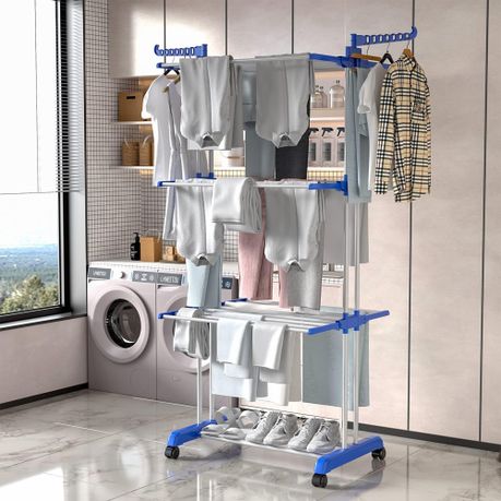 67.7 Inch Height 3 Tier Foldable Rolling Clothing Drying Rack variant image 2