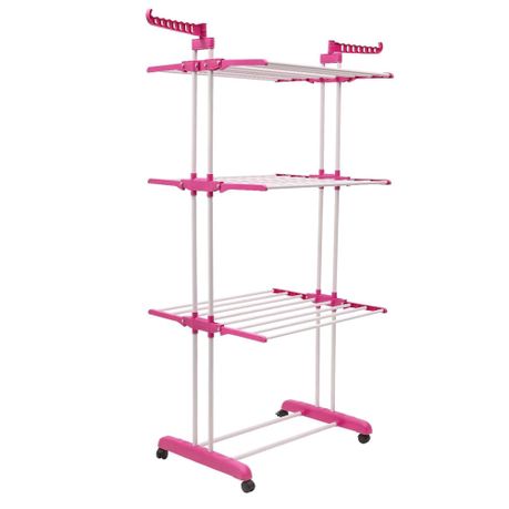 67.7 Inch Height 3 Tier Foldable Rolling Clothing Drying Rack variant image 11