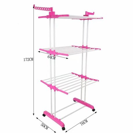67.7 Inch Height 3 Tier Foldable Rolling Clothing Drying Rack variant image 15