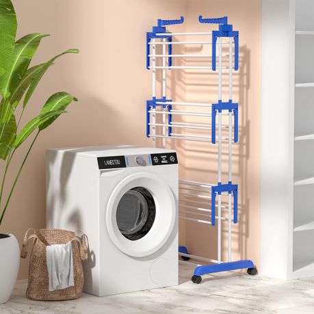 67.7 Inch Height 3 Tier Foldable Rolling Clothing Drying Rack variant image 3