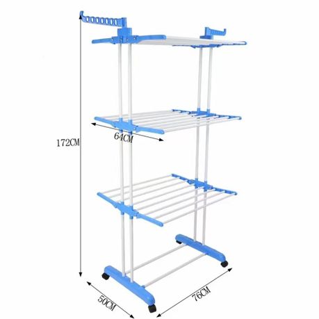 67.7 Inch Height 3 Tier Foldable Rolling Clothing Drying Rack variant image 5