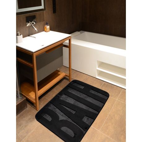 75x45cm Foam Bath Mat - Black variant image 3