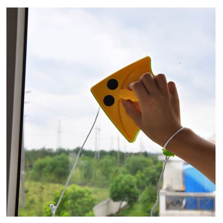 Adjustable Double-Sided Window Cleaning Brush, Glass Wiper -yellow variant image 3