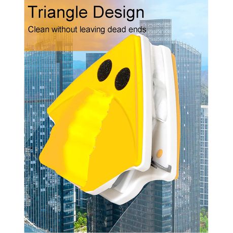 Adjustable Double-Sided Window Cleaning Brush, Glass Wiper -yellow variant image 4