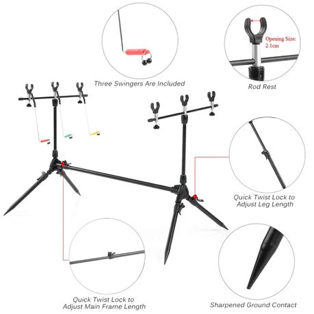 Adjustable Fishing Rod 3 Pod Support for Fishing Rods with carrying bag variant image 5