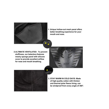 Balaclava Face Mask Winter Fleece Windproof Ski Mask for Men and Women - Black variant image 2