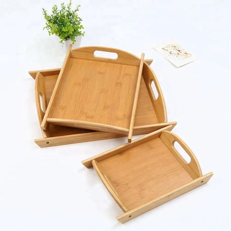 Bamboo Wooden Tray- 3 Piece variant image 2