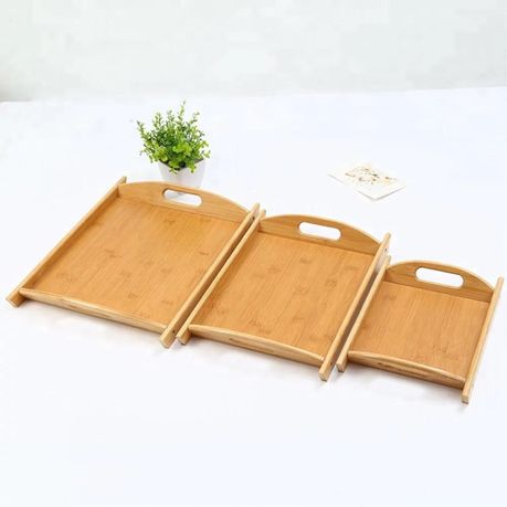 Bamboo Wooden Tray- 3 Piece variant image 4