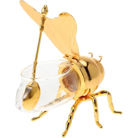 Bee Honey Jar Glass Bee Shaped Honey Pot Container with Spoon - 120ml variant image 2
