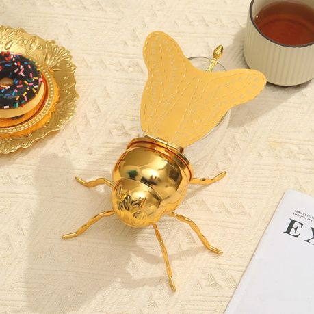 Bee Honey Jar Glass Bee Shaped Honey Pot Container with Spoon - 120ml variant image 11