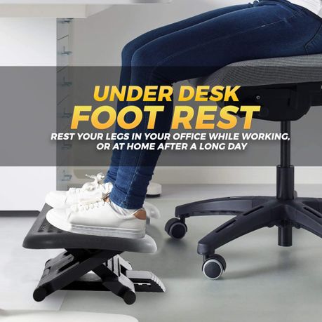 Black Adjustable Office Under Desk Footrest variant image 2