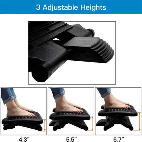 Black Adjustable Office Under Desk Footrest variant image 3