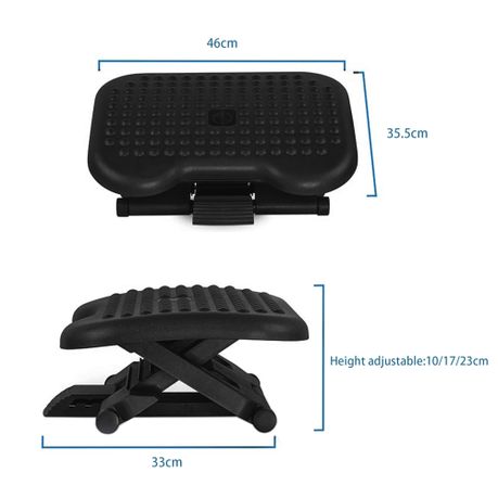 Black Adjustable Office Under Desk Footrest variant image 5