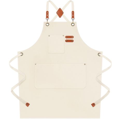 Black Chef Apron for Men Women, Water-Resistant Cotton Canvas variant image 22