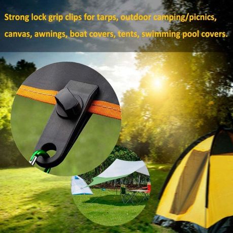 Camping Multi-Use Tent Tarpaulin Canopy Locking Clamp Clip Set Of 6 (8x3cm) variant image 4