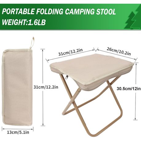 Camping Stool, 12in Tall Folding Stool with Carry Bag variant image 2