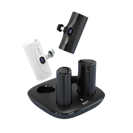Capsule Charging Power Bank with Charge Stand Phone Holder 5000 mAh x4 - Black variant image 7