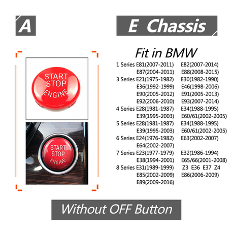 Car Engine Start Key Push Button Cover for BMW E90 Chassis variant image 3