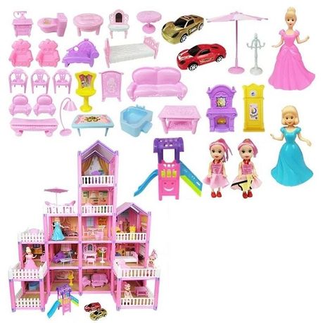 Charming Princess Castle Dollhouse - Multicolored ABS Resin Villa variant image 4
