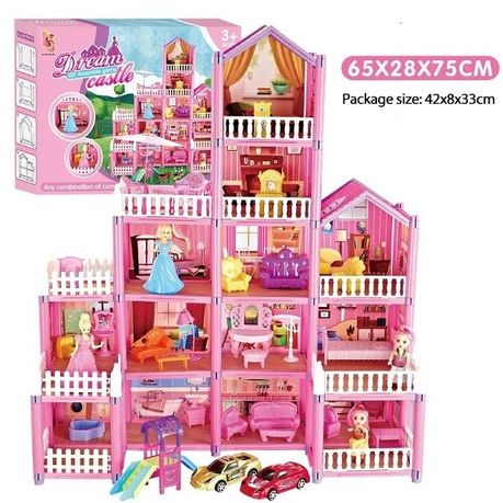 Charming Princess Castle Dollhouse - Multicolored ABS Resin Villa variant image 5