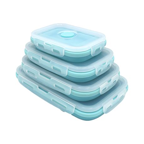 Collapsible Silicone Lunch Boxes - Set of Four variant image 2