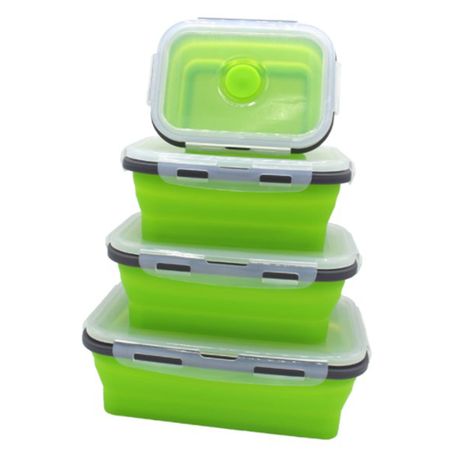 Collapsible Silicone Lunch Boxes - Set of Four variant image 6