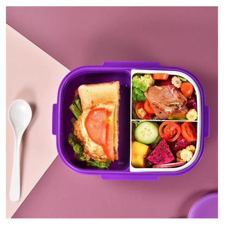 Colorful Sealed 3-Grid Lunch Box Water Bottle Combination Set variant image 2