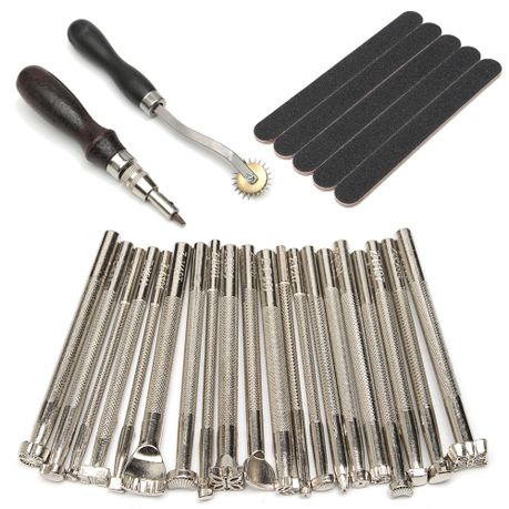 Craft 59 Piece Heavy Duty Leather Craft Stitching Groover Needle Tools Kit variant image 3