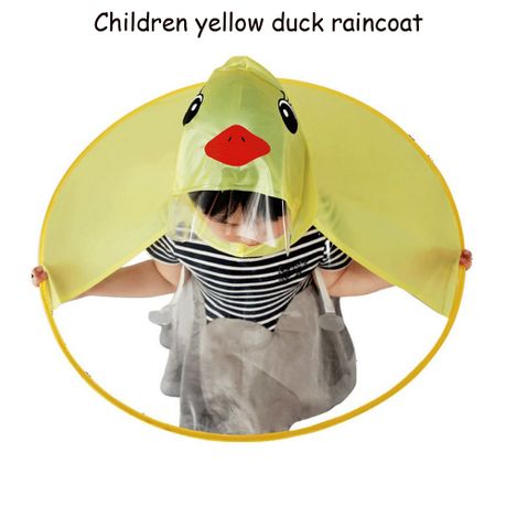 Cute Rain Coat UFO Children Umbrella Hat - Yellow variant image 3