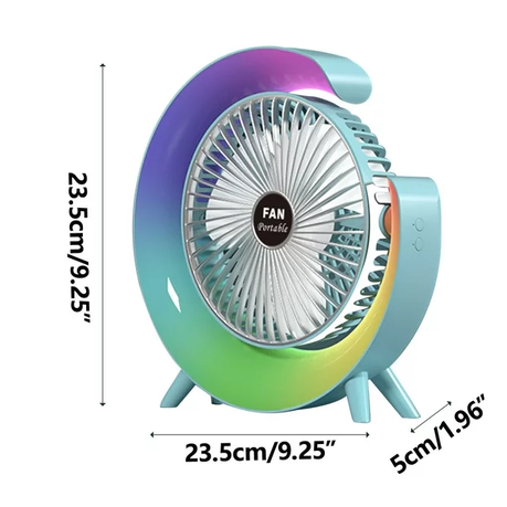 Desktop Mute 3-speed Fan Night Light, USB Charging Mini Fan variant image 3