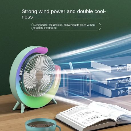 Desktop Mute 3-speed Fan Night Light, USB Charging Mini Fan variant image 5