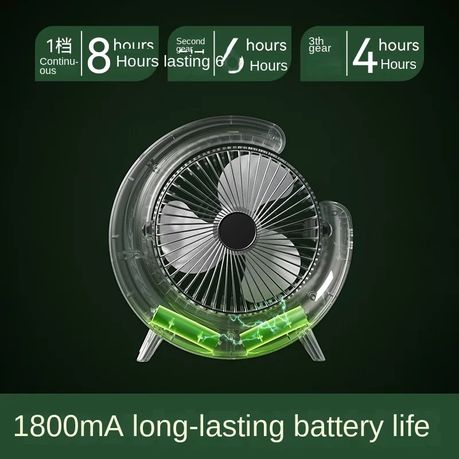 Desktop Mute 3-speed Fan Night Light, USB Charging Mini Fan variant image 7