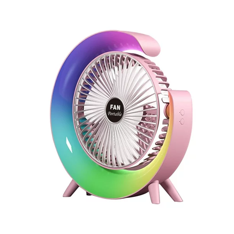 Desktop Mute 3-speed Fan Night Light, USB Charging Mini Fan variant image 8