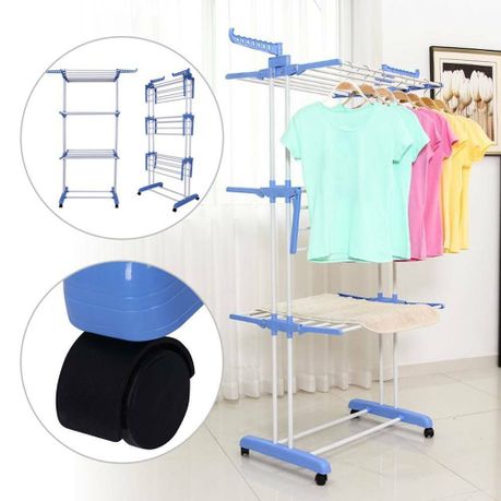Extra Foldable Large Clothes Airer 3 Tier Outdoor Laundry Dryer Rack Line variant image 4