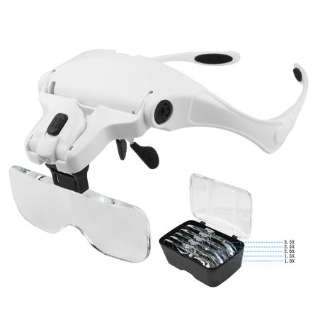 Eyeglasses bracket/ headband interchangeable magnifier with 2 LED variant image 2